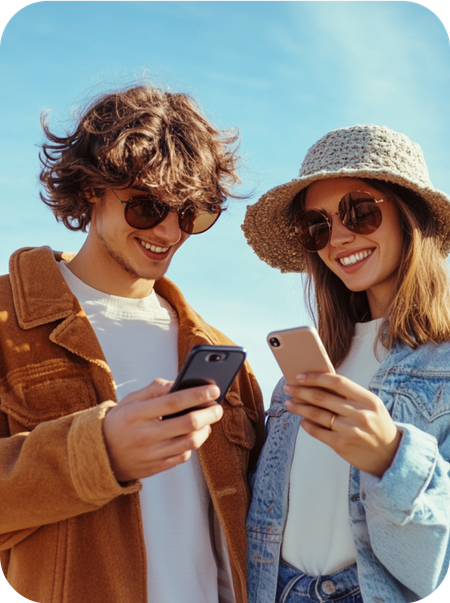 Man holding smartphone